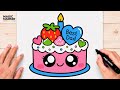 How to Draw a Cute Father’s Day Cake ???????? | Easy Cute Digital Illustration