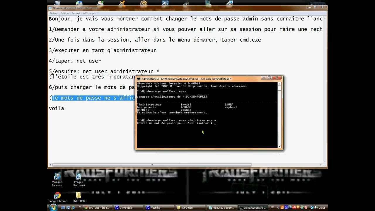 Comment Changer Le Mots De Passe Admin Sans Connaitre L Ancien Youtube