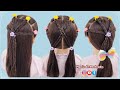 3 em 1 Penteados Fáceis e Rápidos com Elásticos 😍| 3 in 1 Easy Hairstyles for Girls 🌹🥰