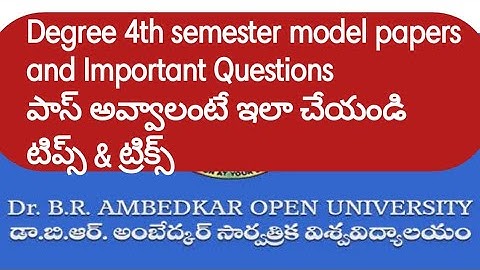 Degree 4th semester B.A, B.com, BS.c English model and Previous Questions | Ambedkar open university