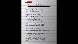 FUTURE INDEFINITE TENSE EXAMPLE URDU TO ENGLISH GRAMMAR