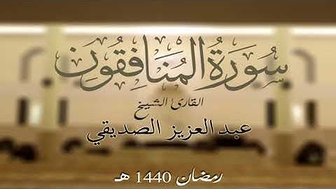 سورة المنافقون كاملة الشيخ عبد العزيز الصديقي