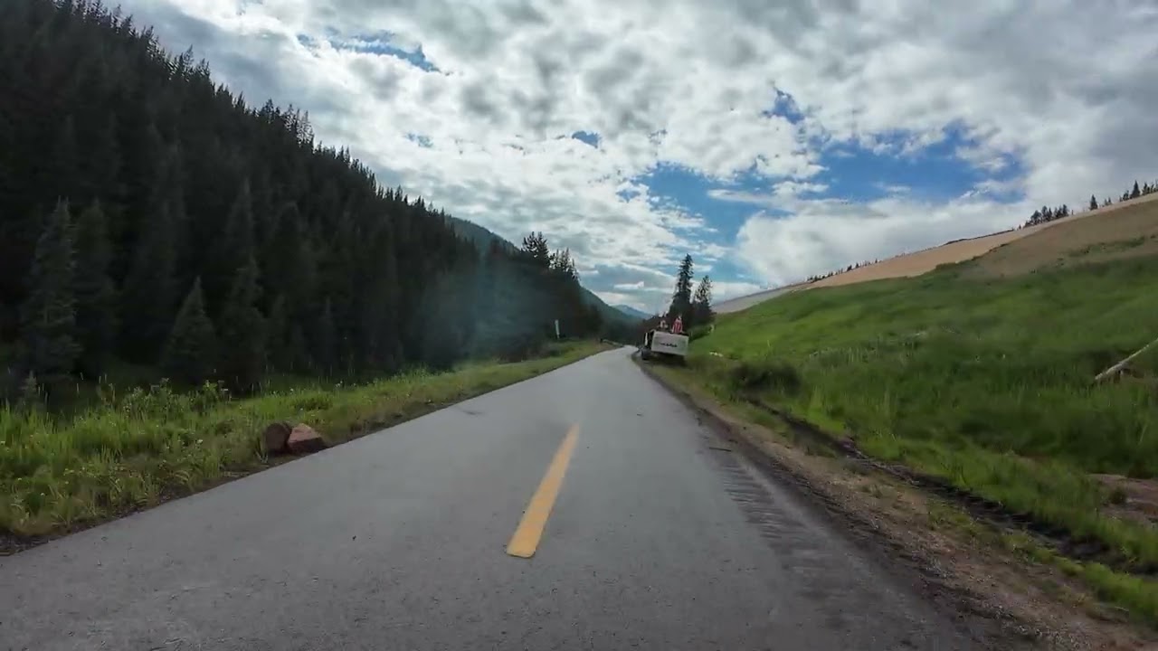 vail pass westbound descent-- hidden away bike trail in the vail valley, colorado rockies