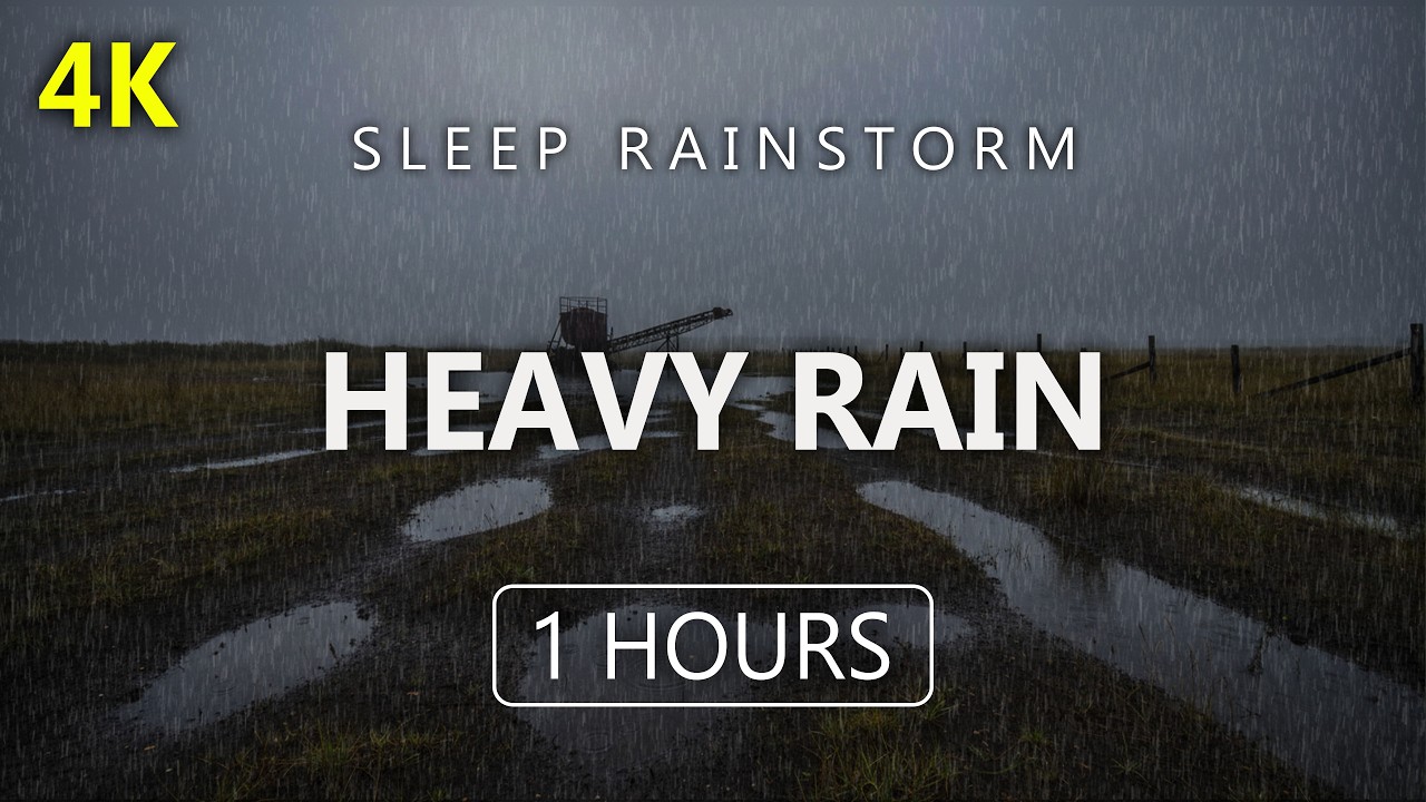 Fall Asleep Quickly with Heavy Rain in the Fields 🌧️🌾 | Sleep Deeply, No More Anxiety