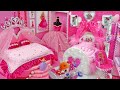 4 diy miniature disney princess dollhouse  pink barbie hacks