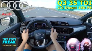 2023 Audi Q3 35 TDI 150 PS TOP SPEED AUTOBAHN DRIVE POV