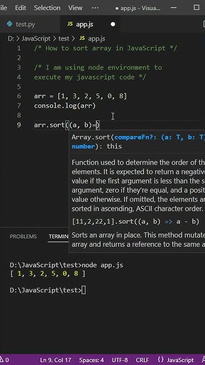 How to sort array of number in JavaScript - YouTube
