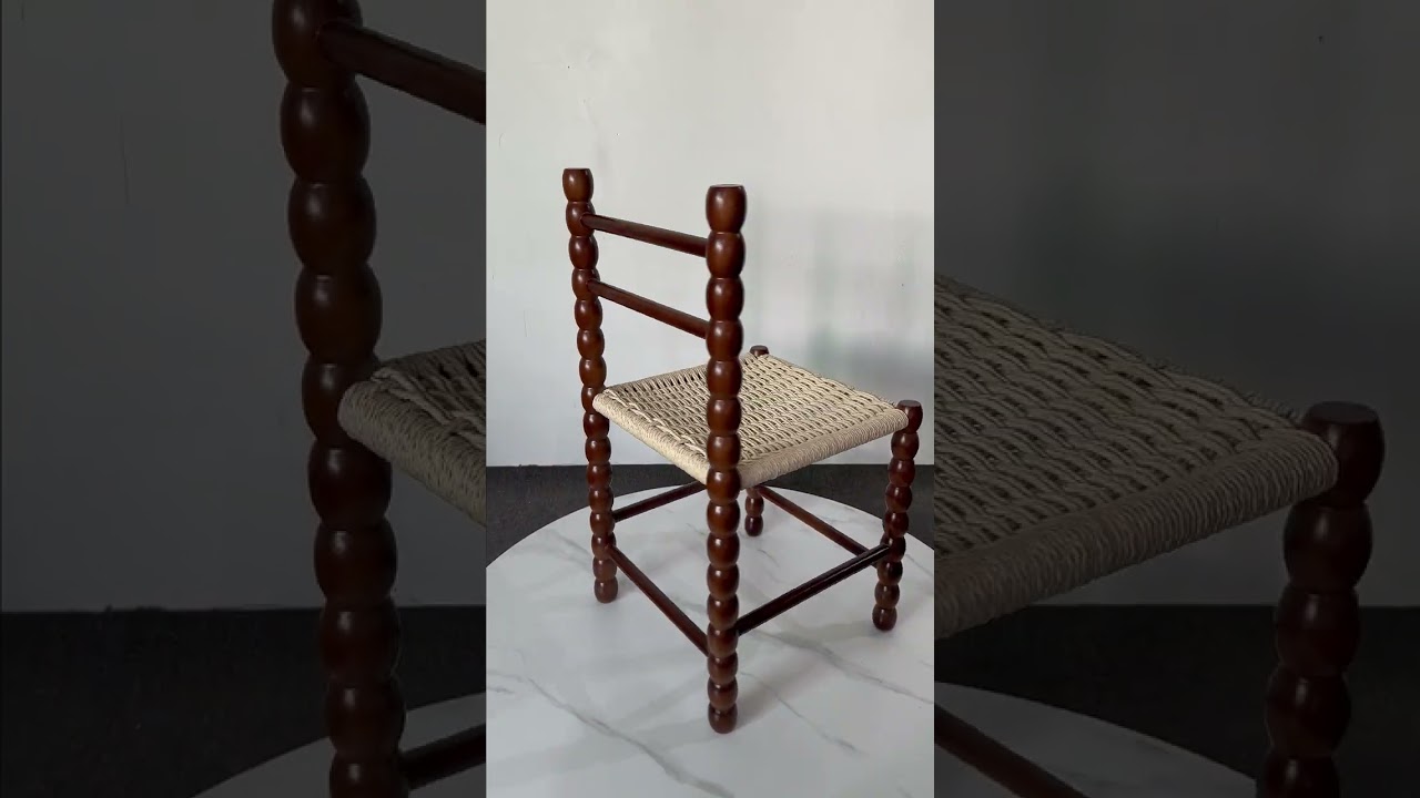 Handcrafted Solid Wood Chair with Woven Seat | Custom Commercial Furniture