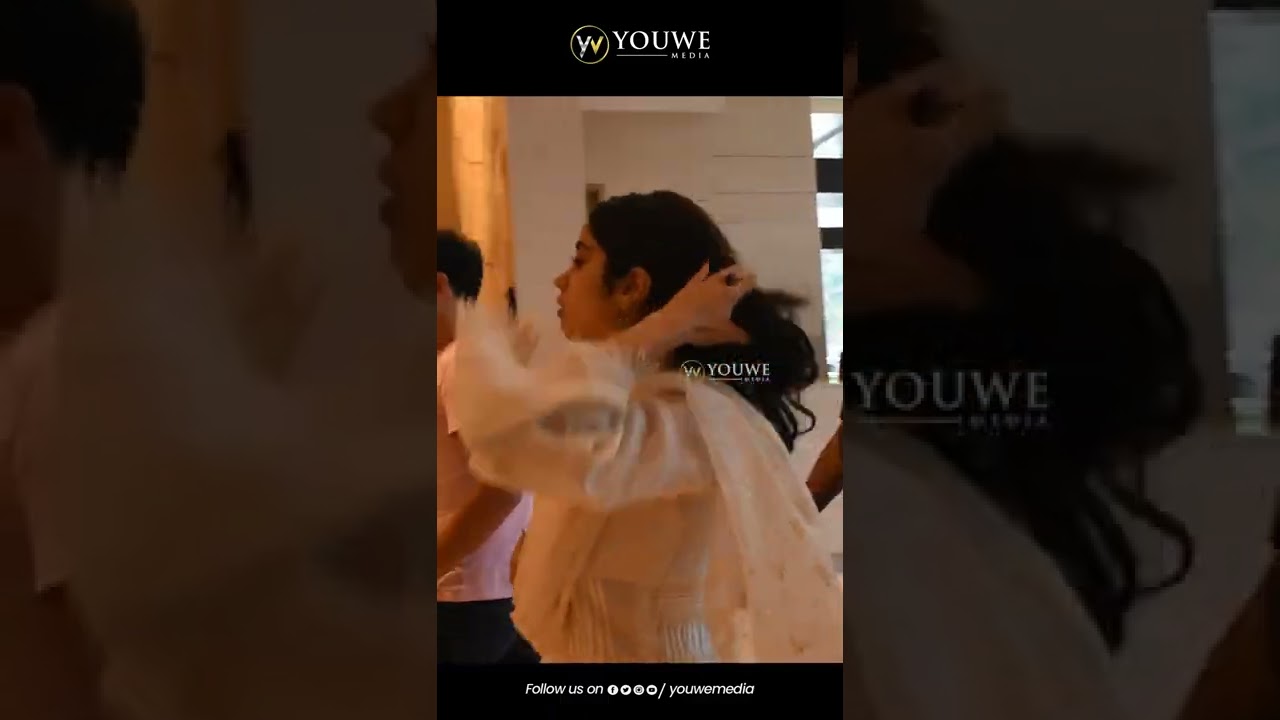 Janhvi Kapoor and Boney Kapoor At Hyderabad today For 