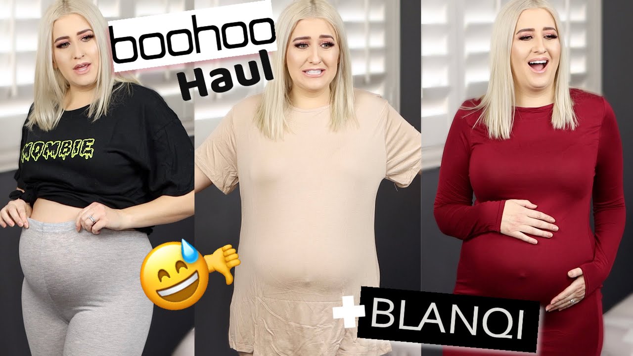 AFFORDABLE!! BOOHOO MATERNITY TRY ON HAUL + BLANQI PREGNANCY LEGGING REVIEW!