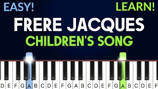 Frère Jaques - Childrens Song | EASY Piano Tutorial