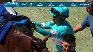 Hughes wins the Best Pal Stakes race 3 at Del Mar 8/8/26