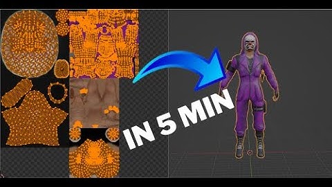How to set 3d model uv map in one texture just in 5 minute.