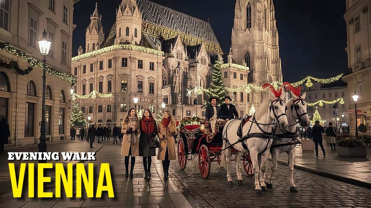 Вечерняя прогулка по Вене 4К Красивые улицы австрийской столицы
