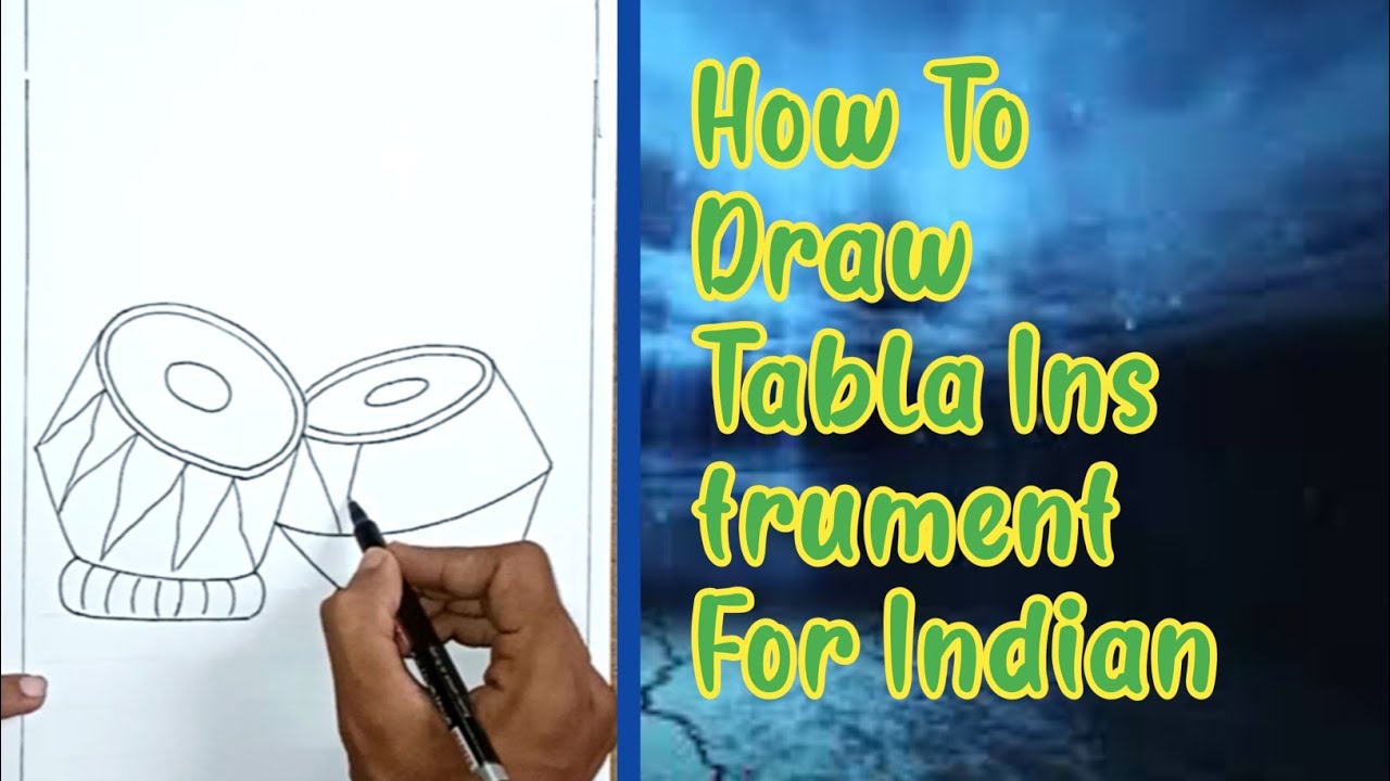 How To Draw Tabla Drawing//Very Easy Tabla Drawing//Indian Instrument