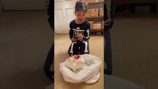 He is 8 years old and breaking his Mexican piggy bank | small savings #kid #mexicanpiggybank #8años