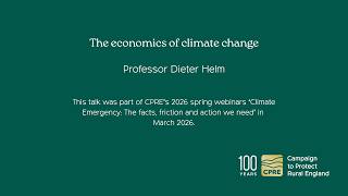 Climate Emergency webinar - Professor Dieter Helm