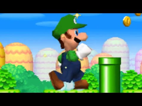 New Super Luigi Bros DS 100 Walkthrough Full Game All Star Coins Secret Exits