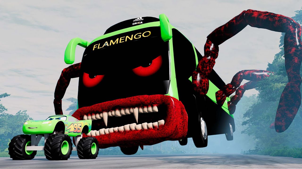 Epic escape from Lightning McQueen Eater, Bus Eater, Mack Eater |BeamNG.Drive