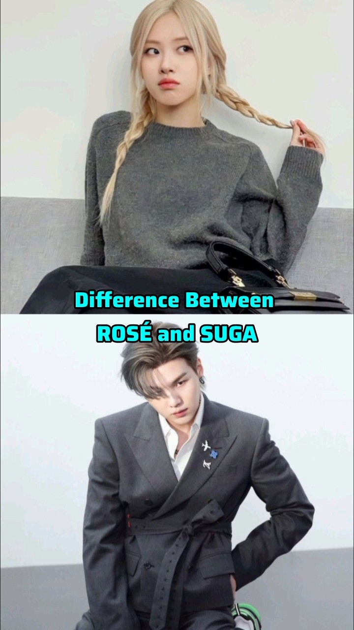 Difference Between ROSÉ and SUGA || #rosé #jennie #jisoo #lisa #blackpink #shorts