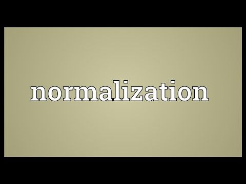 Normalization Meaning