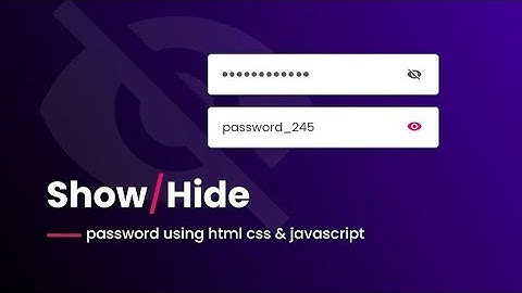 Password hide and show in html css javascript