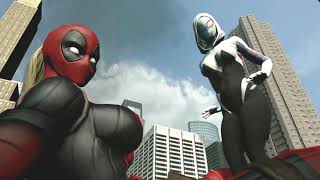 sfm giantess  spidergwen and lady deadpool growth