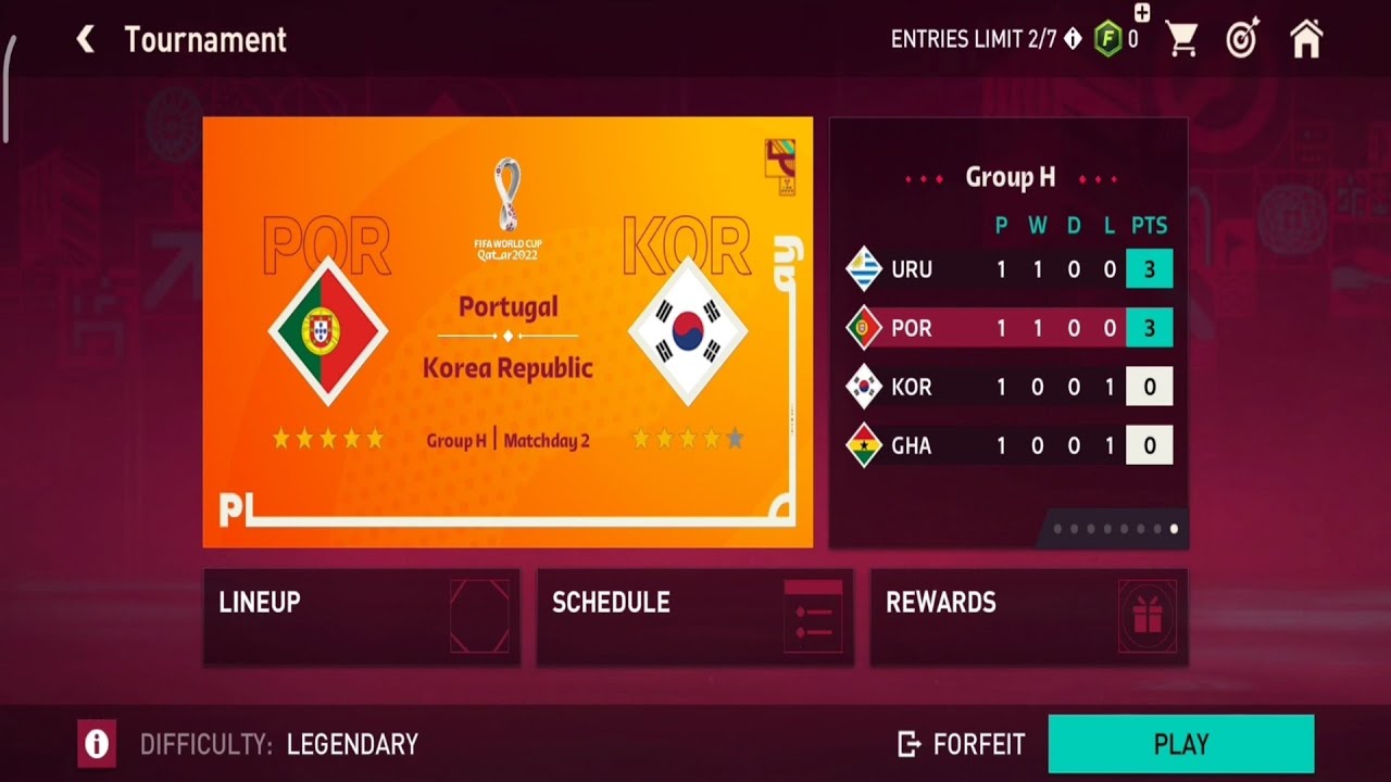 Fifa Mobile World Cup 2022 Portugal Vs Korea Legendary Level fifa-mobile-world-cup-2022-portugal-vs-korea-legendary-level