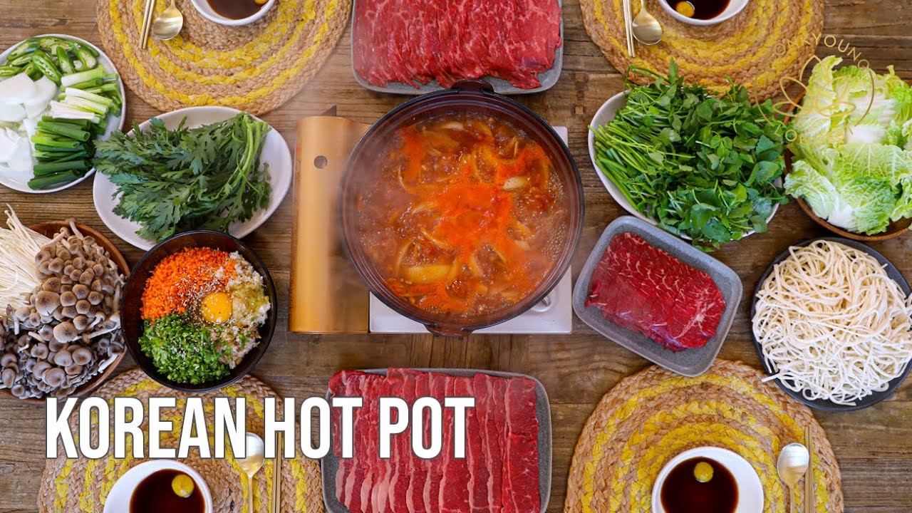 Hot Pot Recipe How to Korean Hot Pot at Home Deungchon Kalguksu Shabu