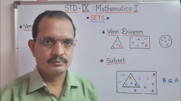 Std.9th chapter 1 sets, Venn diagrams,Subset,Universal set,Complement of set.