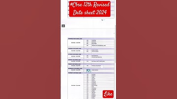 Cbse Class 12 Date Sheet 2024 #trending #viral #reels #youtubeshorts #cbsedatesheet2024