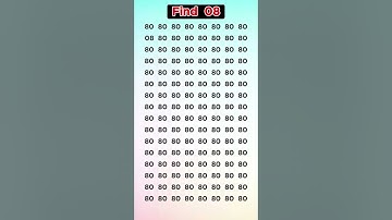 Find 08 -  Test your high visual skills by finding the hidden number in 5 secs #trendingshorts