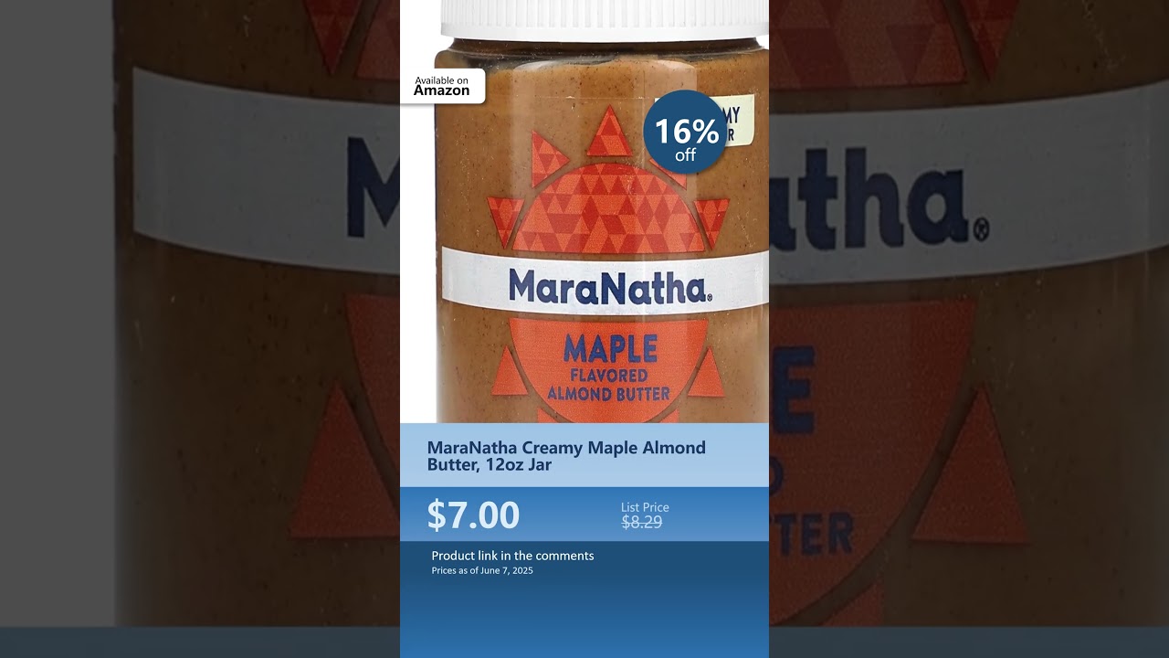 MaraNatha Creamy Maple Almond Butter, 12oz Jar