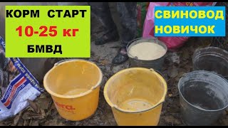 Корм для свиней. СТАРТ 10-25 кг. Тестируем БМВД Калинка. Свиноводство.