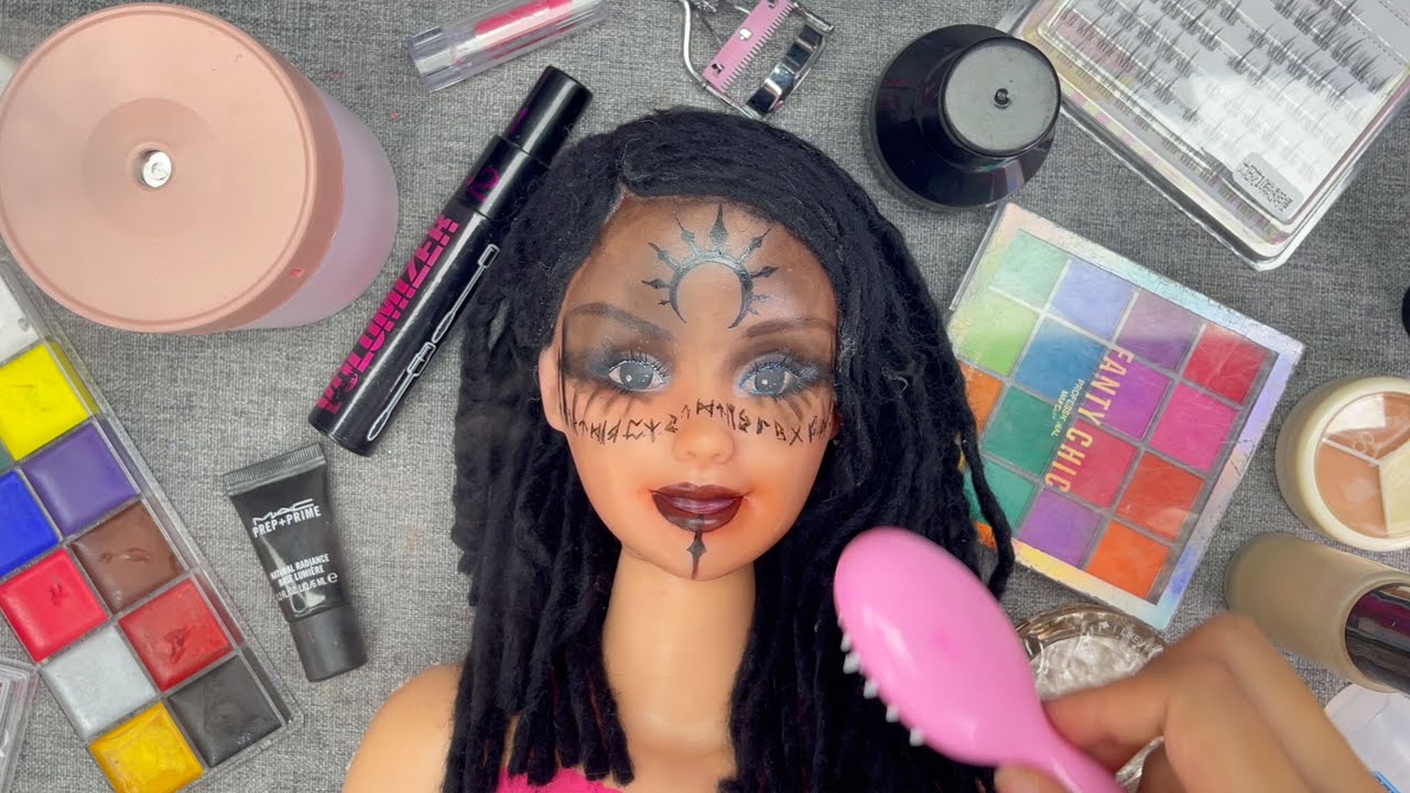 15-Minute Satisfying Barbie Doll Skincare & Viking Makeup | ASMR No Talking