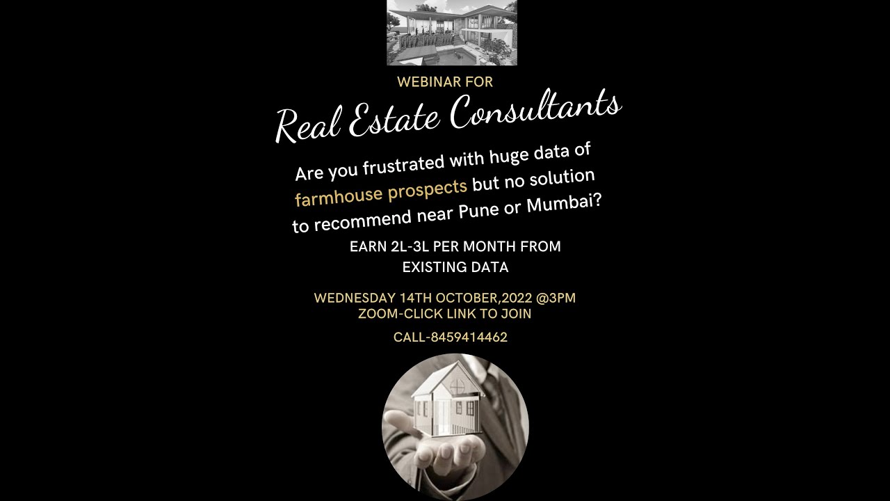 Webinar for realtors who have HNI clients but don't have farmhouse in kitty|link in description