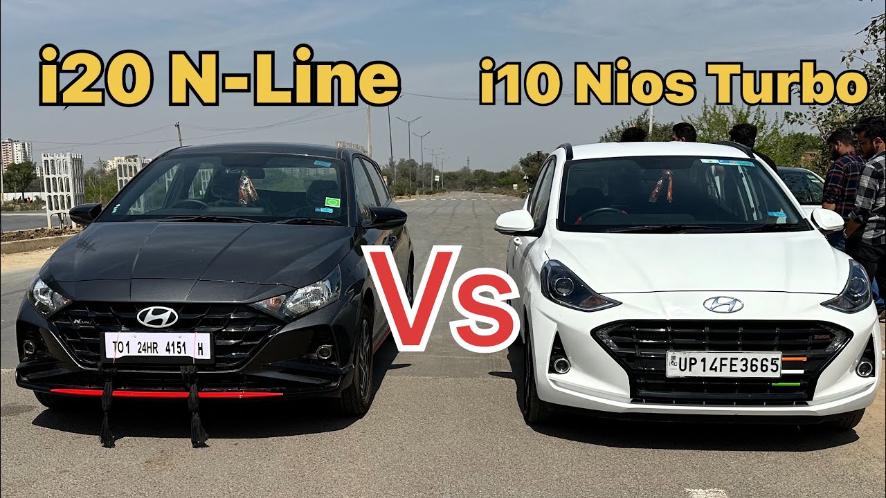 i20 N-Line Vs i10 Nios Turbo | Drag Race 🔥 i10 ne toh jalwe he dekha ...