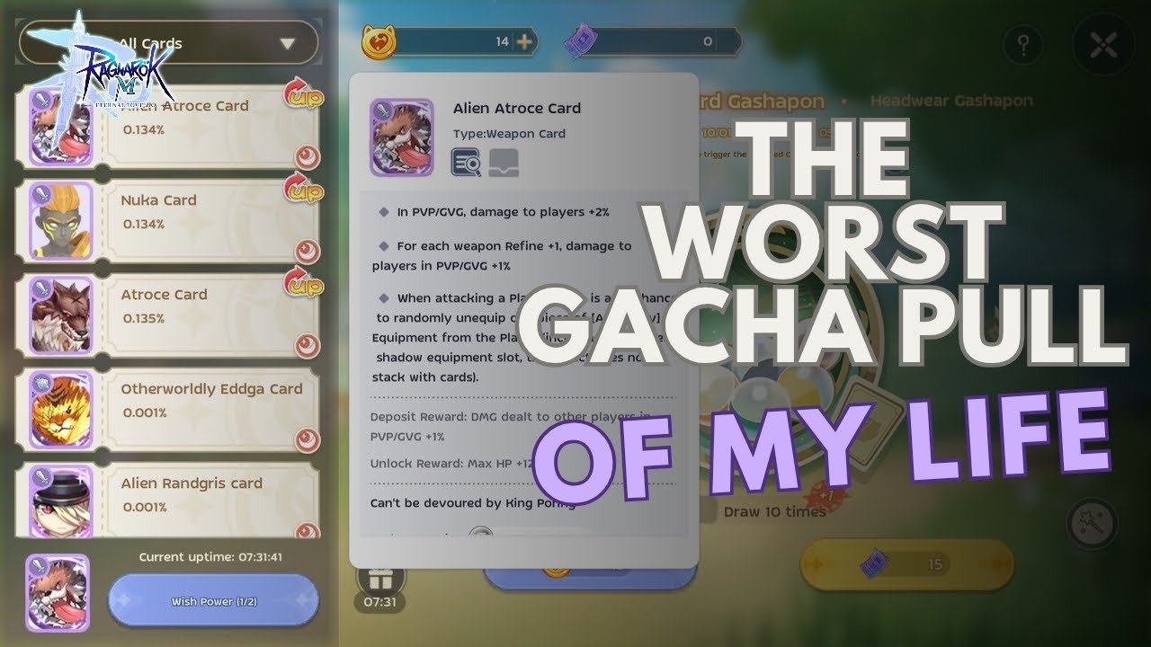 Ragnarok M Eternal Love | Gacha Card Alien Atroce - YouTube