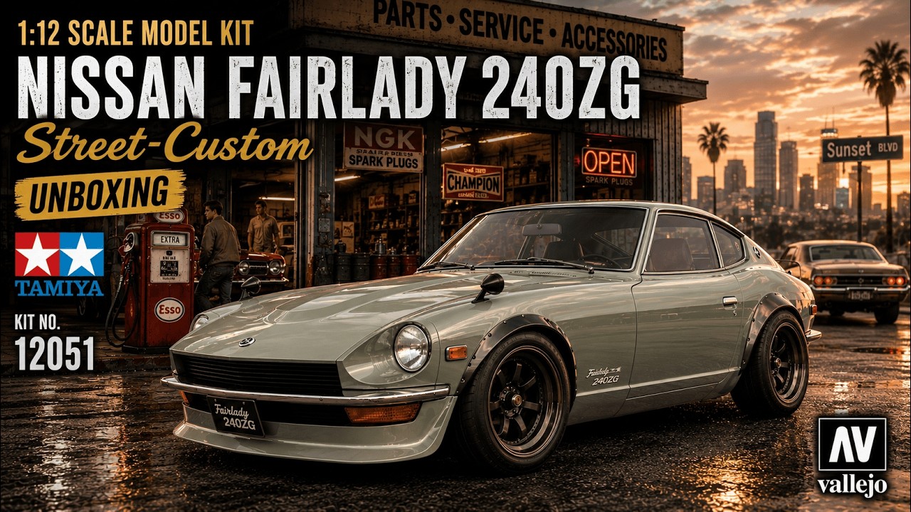 TAMIYA 1:12 NISSAN 240ZG STREET CUSTOM KIT 12051 FULL UNBOXING