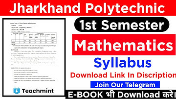 Jharkhand Polytechnic 1st Semester Math Syllabus | E - book | Polytechnic 1st Semester Math Syllabus