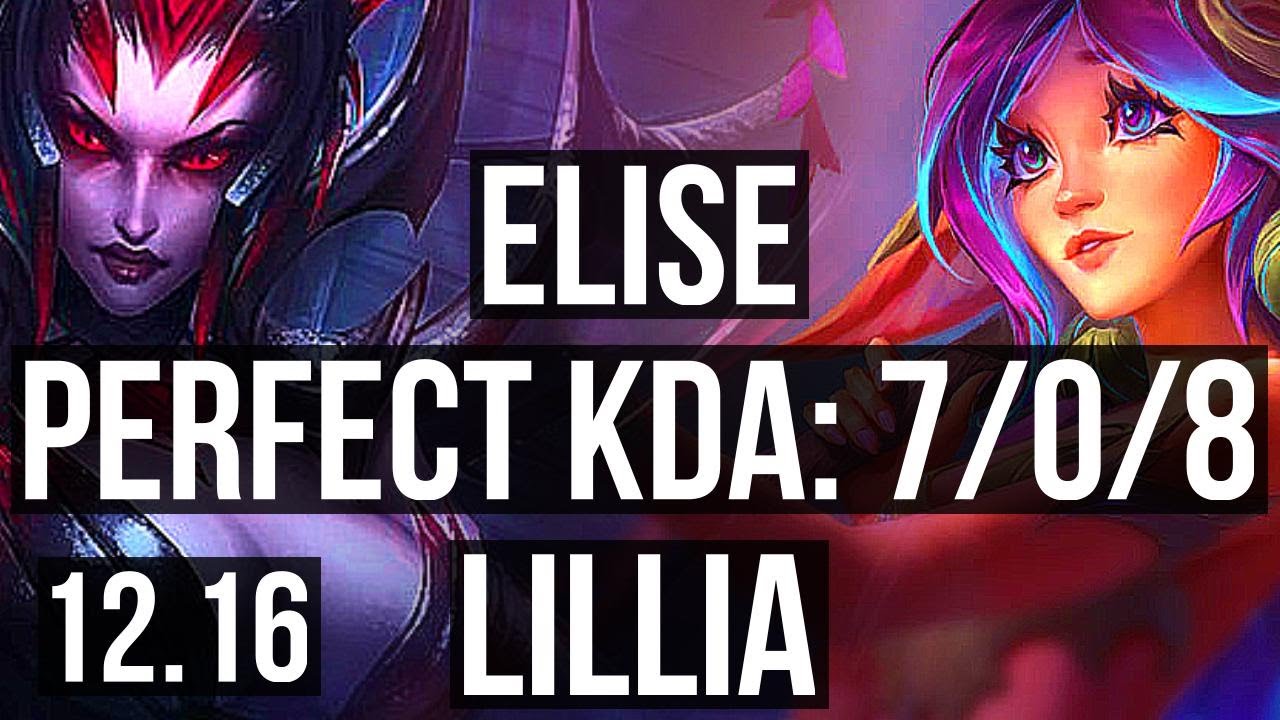ELISE vs LILLIA (JNG) | 7/0/8, Rank 5 Elise, Godlike | EUW Grandmaster | 12.16
