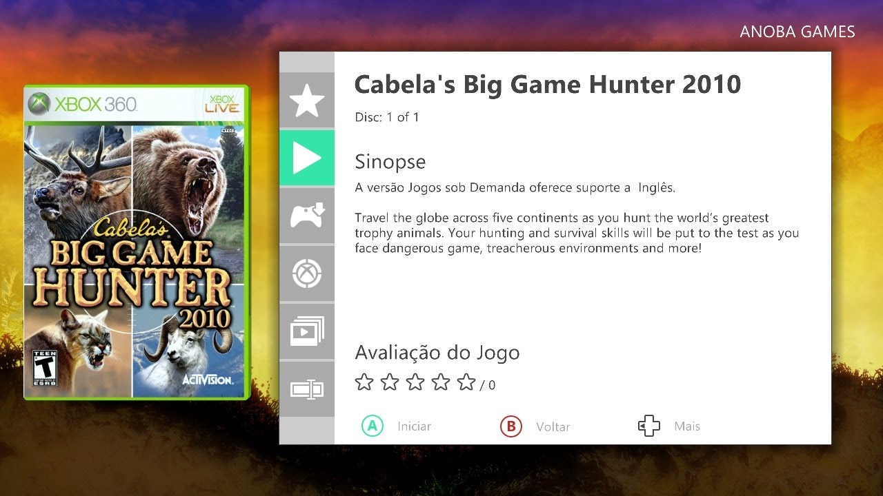 15 Minutos Jogando: Cabela's Big Game Hunter 2010 (Xbox 360) Full HD - 1080
