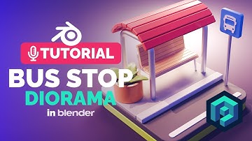 Blender 3D Bus Stop Diorama Tutorial | Polygon Runway