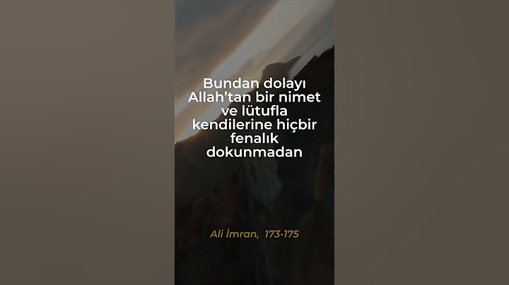 Ali İmran 173-175 Meal