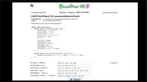 Java Practice It || 3.8 parameterMysteryTouch || method basics