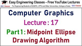 Celebrity CGMM Lecture 17 : Midpoint Ellipse Drawing Algorithm Part 1 in Hindi/English Wealth