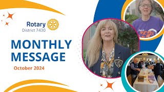 District 7430 Monthly Message // October 2024