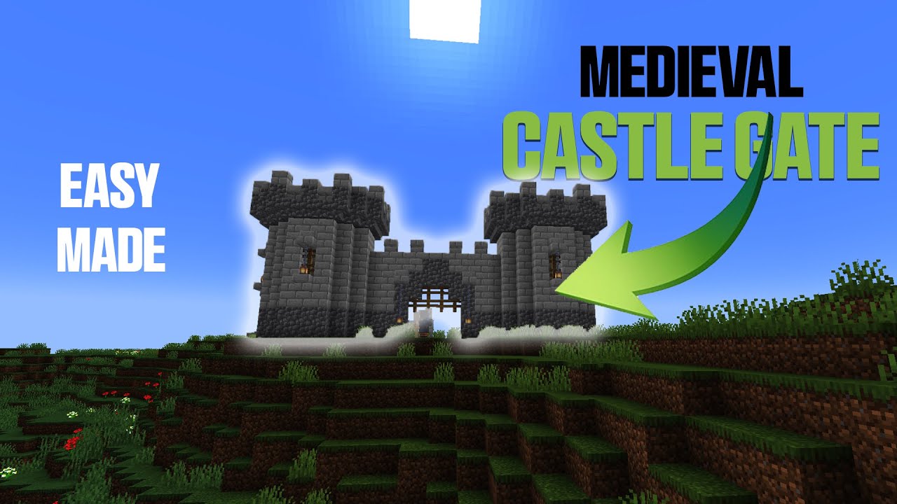 Minecraft how to build a Medieval Castle Gate! - YouTube