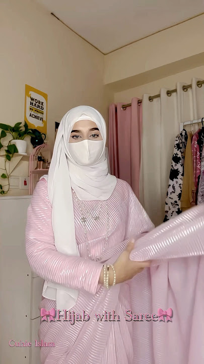 Hijab With saree🎀🫶🏻 #teamcuhie #hijabtutorial #hijabwithsaree