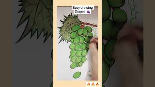 How to draw grapes 🍇 easy Drawing 🔥🔥 #shorts #fruits  #easydrawing #art  #youtubeshorts